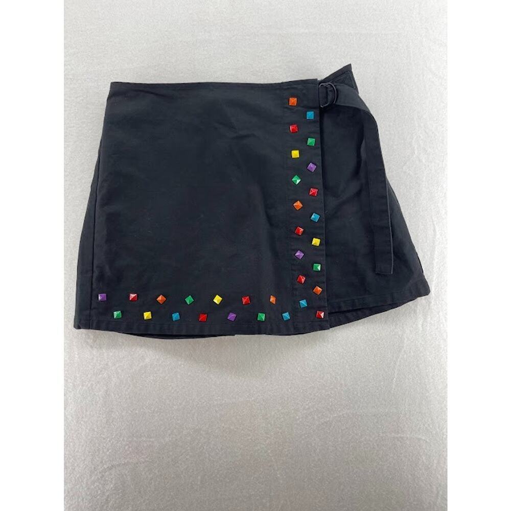 Teddy Fresh Women's Black Wrapped Skort Embellished Size 28‎